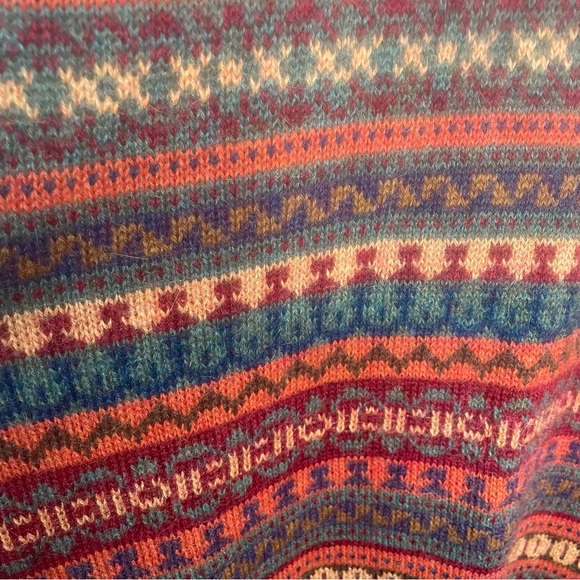 Novica Mountain Sunset Fair Isle Alpaca Art Knit Peru Pullover Sweater Nordic XL - Picture 11 of 15